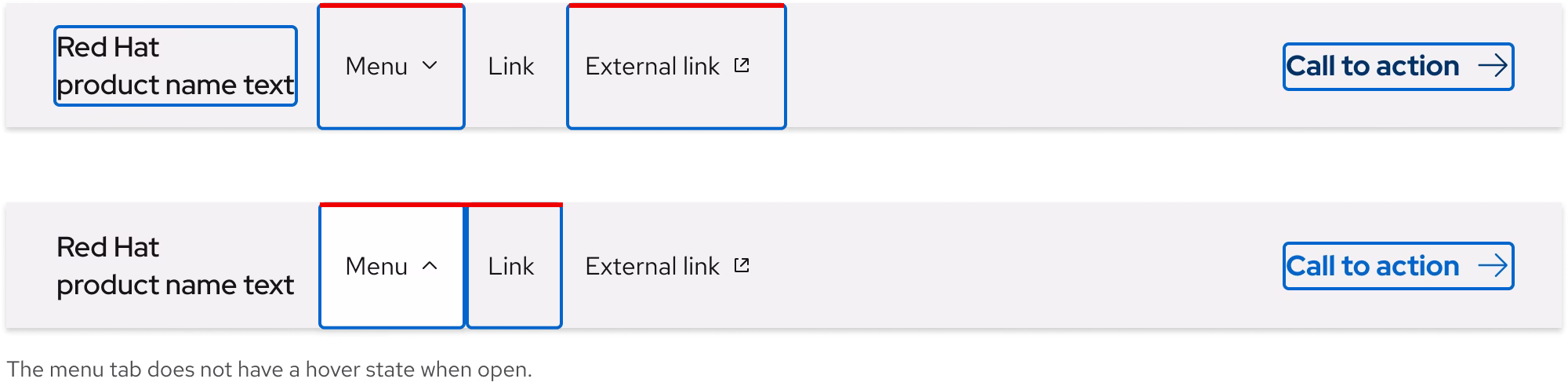 Image of light scheme secondary navigation focus states
